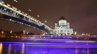 Bridge river building night cityscape - a bridge over a river free wallpaper