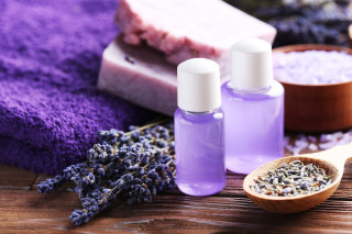 Wooden spoons lavender oil salt - free other wallpaper