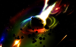 Colorful space blackhole red yellow - a colorful space scene free wallpaper