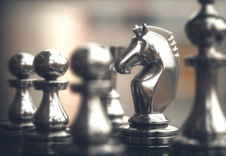Silver chess horse raytraced blurry - ray free wallpaper