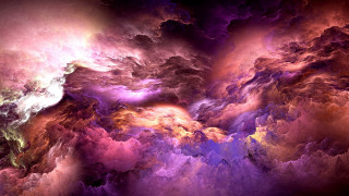 Colorful clouds stars matte fantasy - center free wallpaper