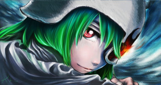 Aya goda green hair red - a white hat free wallpaper