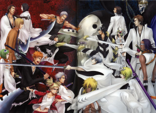 Anime characters swords skeleton skull - epic scale free wallpaper
