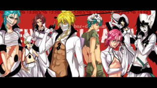 Anime characters group red background - a group of anime characters free wallpaper