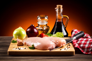 Raw chicken spices food photography - cloth free wallpaper