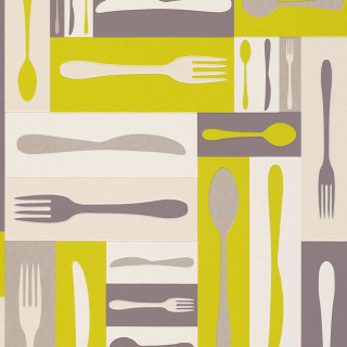 Table forks spoons yellow gray - international typographic style free wallpaper
