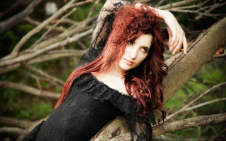 Red haired gothic woman on - gothic free wallpaper for desktop