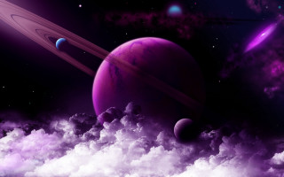 Purple planet saturnes purple sky - a purple sky free wallpaper