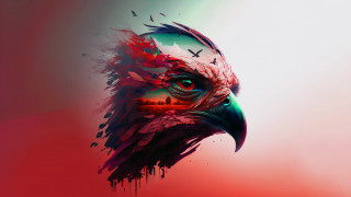 Colorful bird large beak psychedelic 2 - a large beak free wallpaper