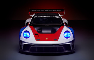 Porsche red white lights dark - profile picture free wallpaper