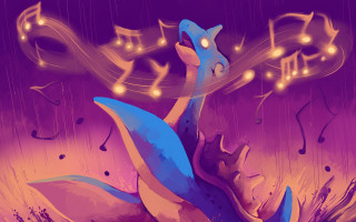 Blue dragon music notes purple - musical note free wallpaper