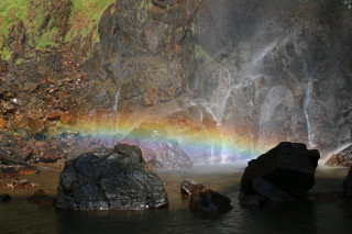 Rainbow waterfall rocks nature light 2 - andy goldsworthy free wallpaper