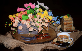 Flower cake coffee table pastel - afewerk tekle free wallpaper