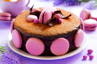 Pink purple cake flowers teapot - a cake free wallpaper