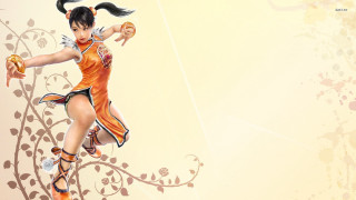 Woman costume dancing floral background - game art free wallpaper