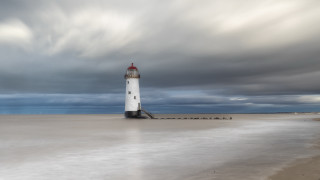 Lighthouse beach cloudy sky water - free other wallpaper
