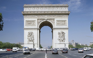 Large white arch cars clouds - stuckism free wallpaper for desktop