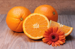 Orange flower sunflower wooden table - wooden free wallpaper for desktop