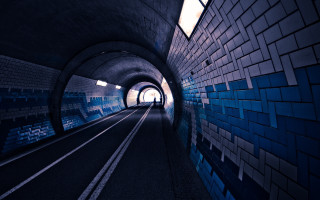Tunnel train person city night - the tunnel free wallpaper