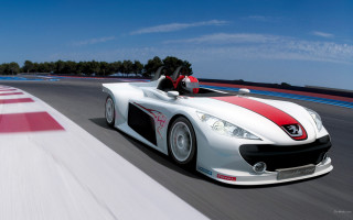 White sports car race track 7 - front view free wallpaper