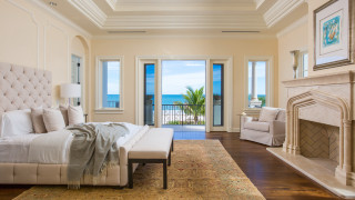 Bedroom fireplace white headboard large - a large window free wallpaper