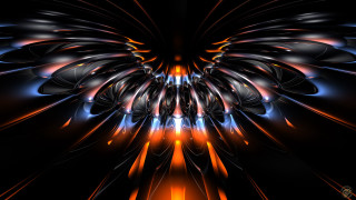 Colorful abstract fractals wing structure - an abstract sculpture free wallpaper
