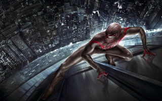 Spiderman cityscape night ruins architecture - a cityscape in the background free wallpaper