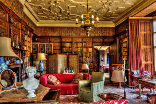 Living room couch lamp bookshelf - full free wallpaper