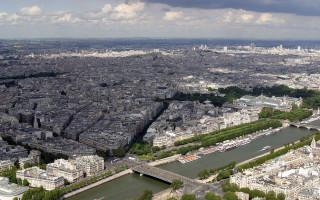 Paris aerial view river bridge - the river free wallpaper