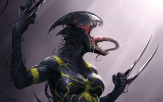 Woman claws sword demon fantasy - a large mouth free wallpaper