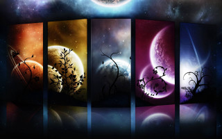 Space moon astronaut fireworks aurora - mystical free wallpaper