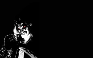 Creepy clown cell phone dark - his face and mouth free wallpaper
