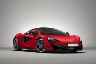 Red sports car studio gray 9 - a white background behind free wallpaper
