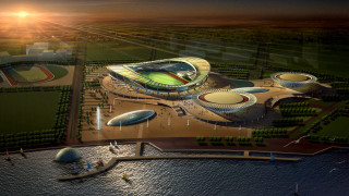 Stadium water building bridge city - massive free wallpaper