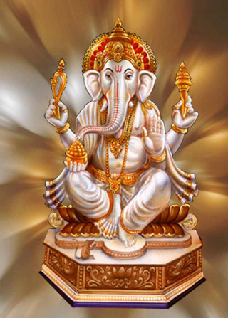 Ganesha statue gold background pedestal - a gold background free wallpaper