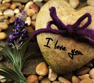 Heart rock purple ribbon lavender - rock free wallpaper