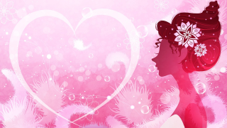 Woman flower heart frame pink - a flower free wallpaper