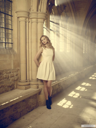 Woman white dress sunlight stone - sunlight free wallpaper