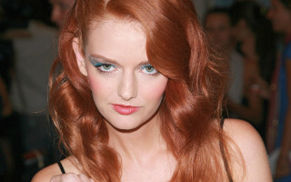 Woman red hair blue eyes 12 - impressionist free wallpaper