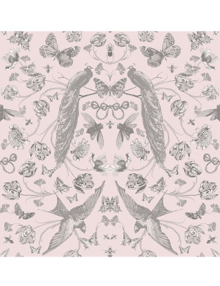 Pink grey wallpaper birds flowers - bird free wallpaper
