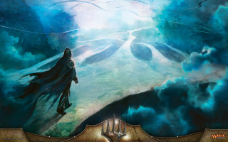 Man cliff giant hand water - a painting of a man free wallpaper