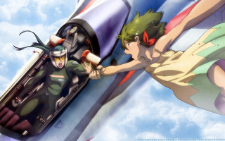 Man woman plane sky background - behind them free wallpaper