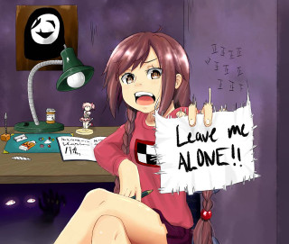 Cartoon girl sign leave me - a cartoon girl holding free wallpaper