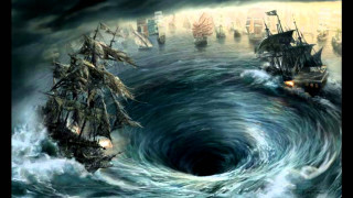 Ship storm painting middle sea - conceptual art free wallpaper for desktop