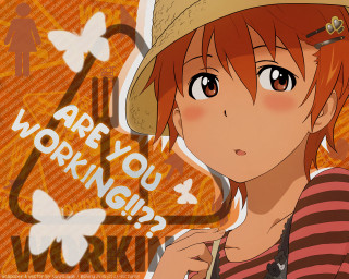 Girl hat striped shirt butterflies - striped free wallpaper