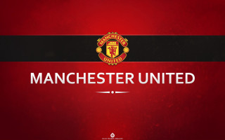 Manchester united logo red background 2 - realism free wallpaper