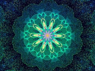 Colorful flower blue background green - a blue center free wallpaper