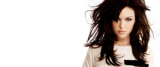 Woman long hair bowtie photorealistic - brown free wallpaper