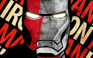 Stylized iron man poster red - half robot free wallpaper