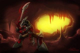 Cartoon character sword cave light - cedric seaut keos masons free wallpaper
